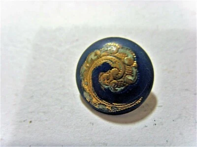 1800s antique  rare12 mm champlevé cloisonné gold tone metal button spiral 51068 - Image 1 of 4
