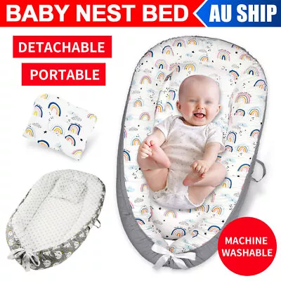 Bopeep Baby Nest Bed Lounger Sleeping Portable Pillow Newborn Bassinet Crib Cot • 32.45$