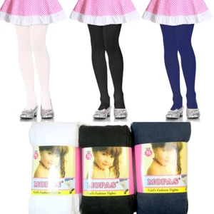 3 Pc Girls Tights Footed Dance Stockings Pantyhose Ballet XL 11-14 Blk Wht Navy - Picture 1 of 1