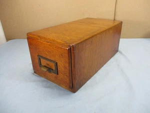 Vintage Eiche Holz Index Rezept 6" x 4" Karte Datei Organizer Schublade - Bild 1 von 12
