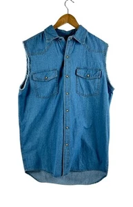 C.E. Schmidt Blue Sleeveless Denim Vest. Men's - Size MD - Picture 1 of 5