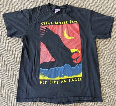 Camiseta STEVE MILLER BAND Vintage 1991 Fly Like An Eagle Gira de Conciertos L Original Foto 1 de 4