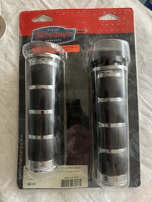 Empuñaduras de manillar Kuryakyn #6236 negras ISO 1” para motocicletas Honda y Triumph NUEVAS Foto 1 de 3