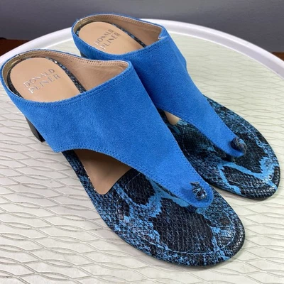 Sandalias Donald Pliner Para Mujer Puntera Sisu Lazo Cuero Plataforma Azul Talla 10M Foto 1 de 4