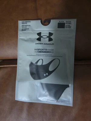 Máscara esportiva Under Armour Ua peso pena unissex preta + prata tamanho XL/XXL nova com etiquetas - Imagem 1 de 3