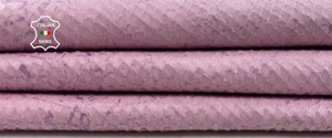PINK SNAKE PRINT DISTRESSED PURPLE SCRATCHES Thin Goat Leather 3+sqf 0.6mm C6475 - Picture 1 of 7