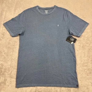 Volcom Shirt Mens Size Small Blue Faded Wash Short Sleeve Cotton Modern Fit NEW - Picture 1 of 10