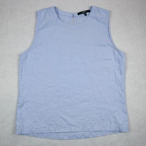 Quince Top Womens Small Linen Tank Sleeveless Blouse Light Blue European Luxury - Picture 1 of 9