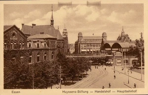 ESSEN-Huyssens-Stiftung,Handelshof,Hauptbahnhof-gelaufen-1.3.1928 - Bild 1 von 2