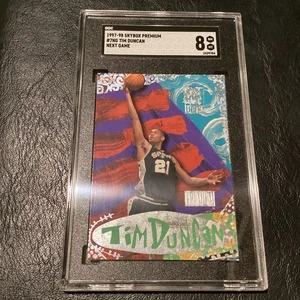 1997-98 Skybox x Premium Tim Duncan Next Game Rookie RC #7 NG Spurs SGC 8 Insert - Picture 1 of 5