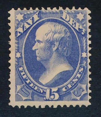 UNITED STATES (US) O42 MINT F-VF HINGED, 15c ULTRAMARINE, NAVY - Image 1 of 2