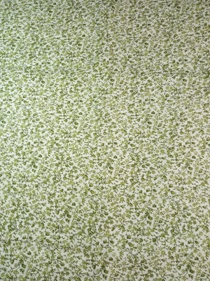 Fabric White Background Small Green Floral Print 34" x 43"  100% Cotton - Image 1 of 3