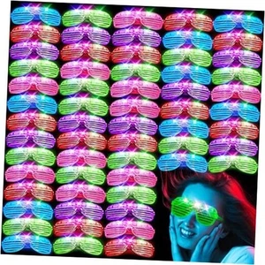 64Pack LED Glasses 5 Colors Light Up Glasses,Glow In The Dark Party Supplies, - Picture 1 of 7