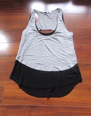 ELIZABETH and JAMES ~ Size S ~ Open Racerback LAYERED Scoop Sleeveless Tank c46 - Image 1 of 4