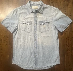 Denim & Supply Ralph Lauren Chambray Kurzarm Knopfleiste Perlen Druckknopf Herren S - Bild 1 von 13