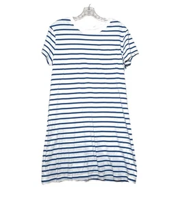 Pact Dress Softspun Organic Cotton Sailor Stripe Nautical Tee Shirt Dress Size M - Picture 1 of 8