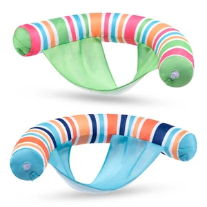 Inflatable Pool Floats Chairs Adults, 2 Packs Floating Noodle Chair with Stri... - Picture 1 of 7