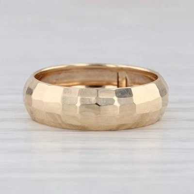 Beveled Pattern Band 14k Yellow Gold Size 7 Wedding Band Stackable - Image 1 of 4
