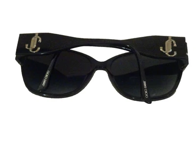 JIMMY CHOO SUNGLASS BLACK/GLITTER W/ LOGO NEW W/CASE/CLOTH MADE IN ITALY - Image 1 of 4