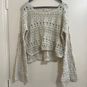 Hollister Y2K Womens Crochet Sweater Sz M/ L Festival Cottage Coastal Grandma. - Picture 1 of 8