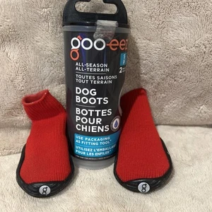 Goo-eez All-Season All-Terrain Rubber Stretch Dog Boots Shoes Size M Red New - Picture 1 of 5