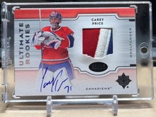 2007-08 Ultimate Collection Rookies Carey Price RC PATCH AUTO 01/25 - CANADIENS