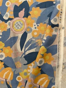 SCHUMACHER Anita printed linen floral lilac orange UK Remnant New - Picture 1 of 3