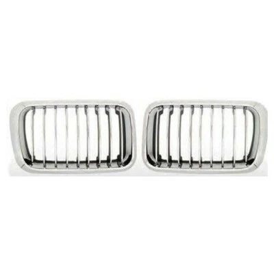 92-96 Fits for BMW 3 Series E36 Front Hood Kidney Grille Chrome + Black - Imagem 1 de 4