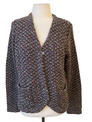 Cárdigan Charter Club Talla Grande Multicolor Bolsillos Suéter Foto 1 de 4