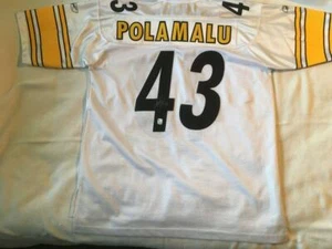 Steelers Troy Polamalu Signed Global Authentics White Reebok NFL Jersey, Large - Picture 1 of 11