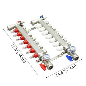 7-Branch PEX Radiant Floor Heating Manifold Set Water Distributor - Picture 1 of 12