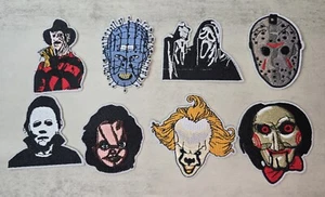 8 Horror Set Patches Embroidered Iron On Patches IT Freddy Jason Chucky Scream - Picture 1 of 11