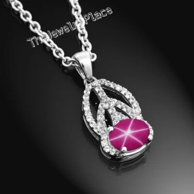 Beautiful Vintage Pink Star Necklace in 925 Sterling Silver Lindy Star Pendant - Image 1 of 3