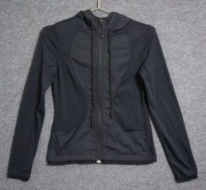 Lululemon Jacket Women 4 Black Hooded Full Zip Dance Performance Athleisure - Picture 1 of 5