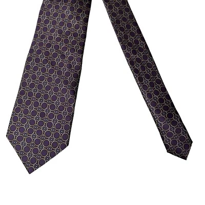 Nuevo con etiquetas The Mens Store at Bloomingdale's Corbata Púrpura Seda Geométrica Floral 58" x 3.5" Foto 1 de 4