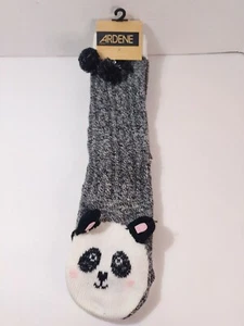Ardene Panda Pom Pom Black White Socks One Size - Picture 1 of 5