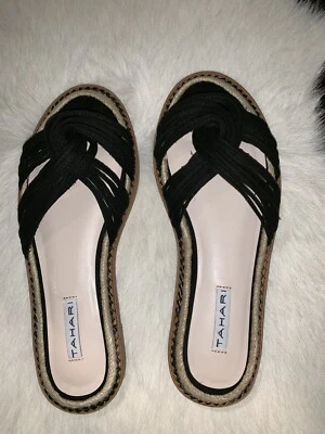 New Tahari Cailyn Woven Suede Slide Sandal 7 - Image 1 of 4