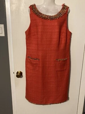 vestido talbots naranja talla 14 Foto 1 de 4