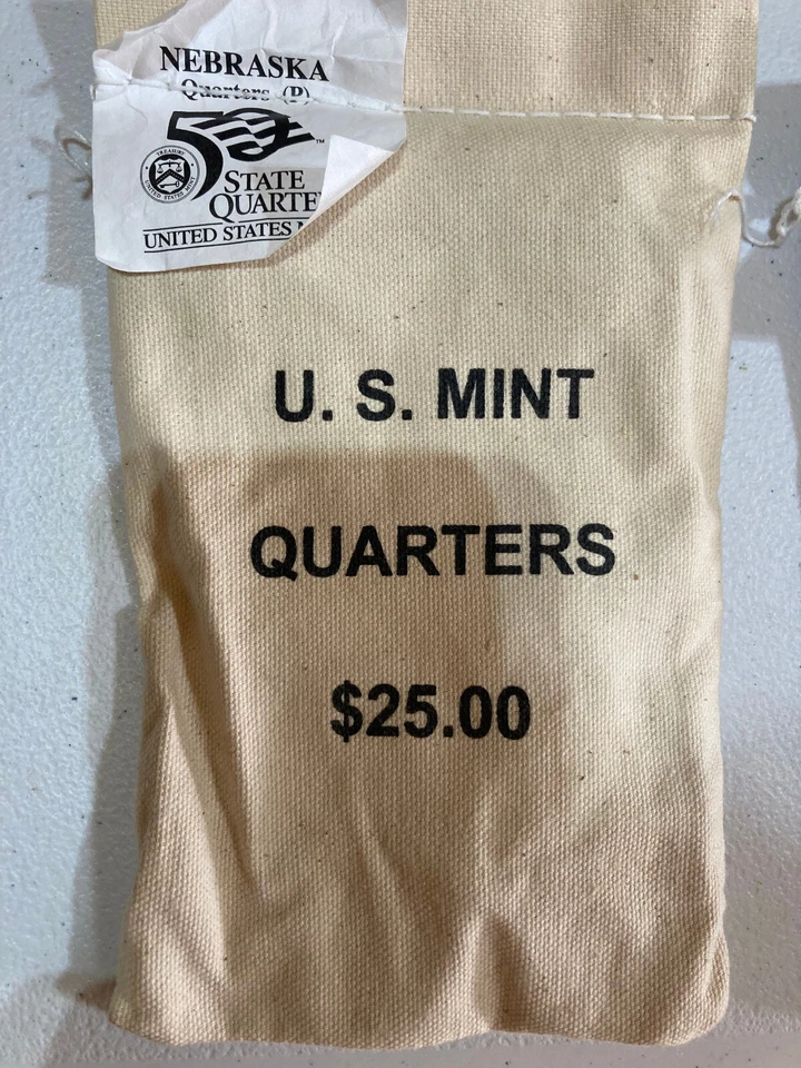 2006-P  Nebraska State Quarter Original Mint Sewn Bag 100 coins - Image 1 of 1