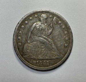 1842 Seated Liberty Dollar No Motto Type XF LOW MINTAGE - Picture 1 of 4
