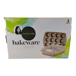 Rachael Ray Nonstick Bakeware Set - 3 Piece - Long Lasting Steel Construction - Picture 1 of 13