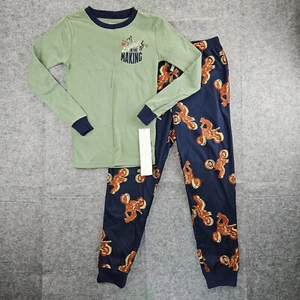 Carter's Kid 2-Piece Motorcycle Cotton& Fleece PJ's 5, 10 Green/Navy Pajama - Picture 1 of 1