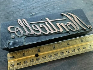 Antique letterpress Copper PRINTING BLOCK - Monticello trademark logo - Picture 1 of 7