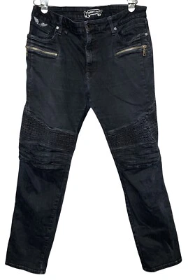 Pantalones de mezclilla Robins para hombre 38x33 Motociclista ajustados rectos elásticos doble rodilla Foto 1 de 4