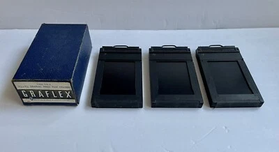 Graflex Type 5 Graphic Press 2 1/4 x 3 1/4'' Film Holders In Box Vintage - Image 1 of 4
