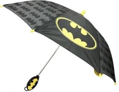 NEW - DC Comics Boys Batman Character Rainwear Umbrella, Black/Yellow, Ages 3-7 - Image 1 of 4