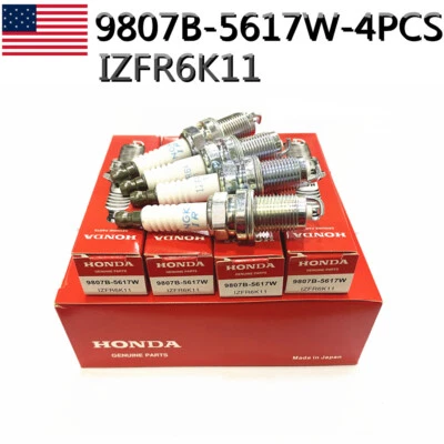 4PCS 9807B-5617W  IZFR6K11 IRIDIUMSparkPlugs for Honda Accord Civic Acura RSX RL - Imagem 1 de 2