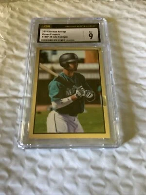 JULIO RODRIGUEZ  2019 Bowman Heritage Chrome Rookie  #53CP-18 CSG 9  Mint - Image 1 of 2