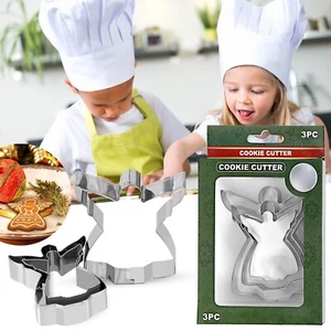 3 Stück Weihnachtsengel Edelstahl Ausstechwerkzeug Zum Selbermachen Tortendruck - Bild 1 von 13