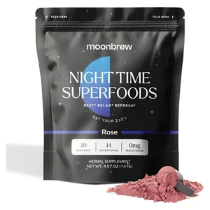 MoonBrew Magnesium Sleep Tea - Natural Melatonin - 30 Servings Branded Free Ship - Picture 1 of 6